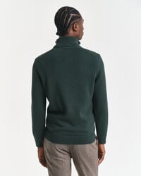 casual cotton halfzip sweater - tartan green