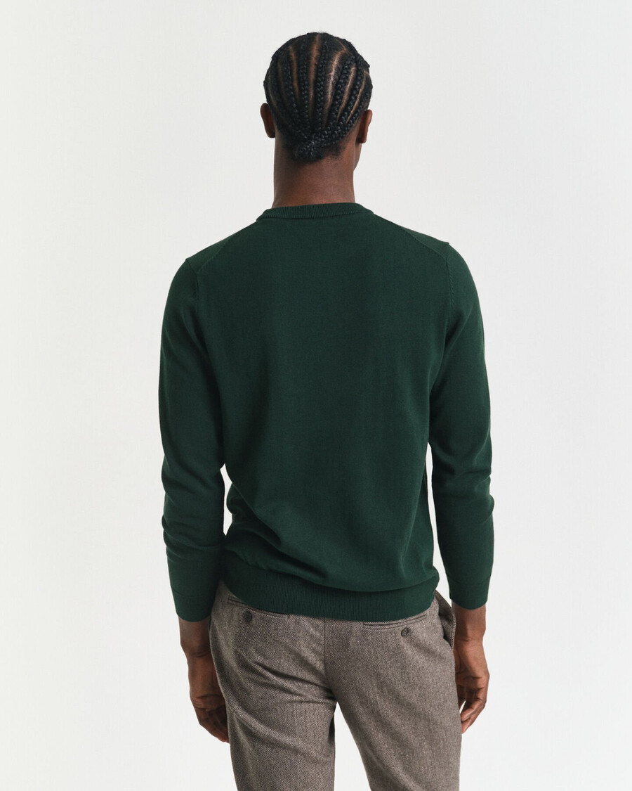 classic cotton crew neck sweater - tartan green