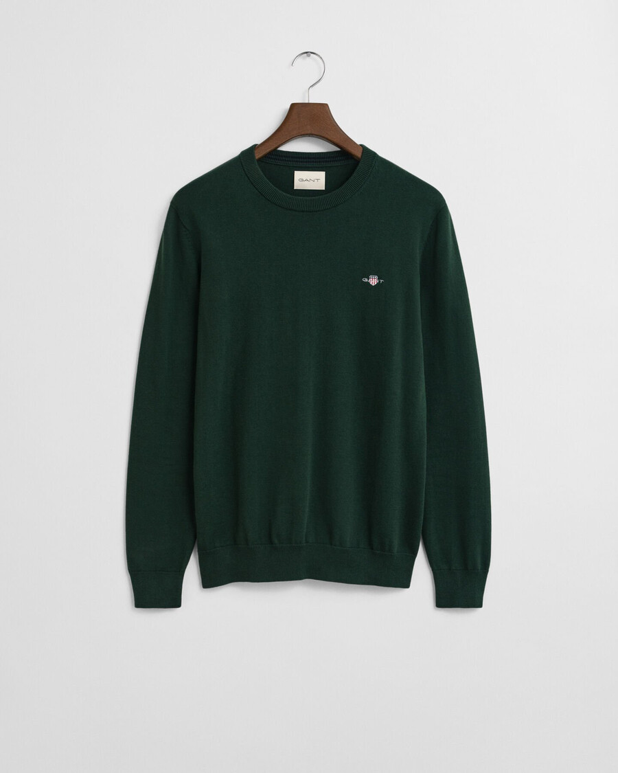 classic cotton crew neck sweater - tartan green