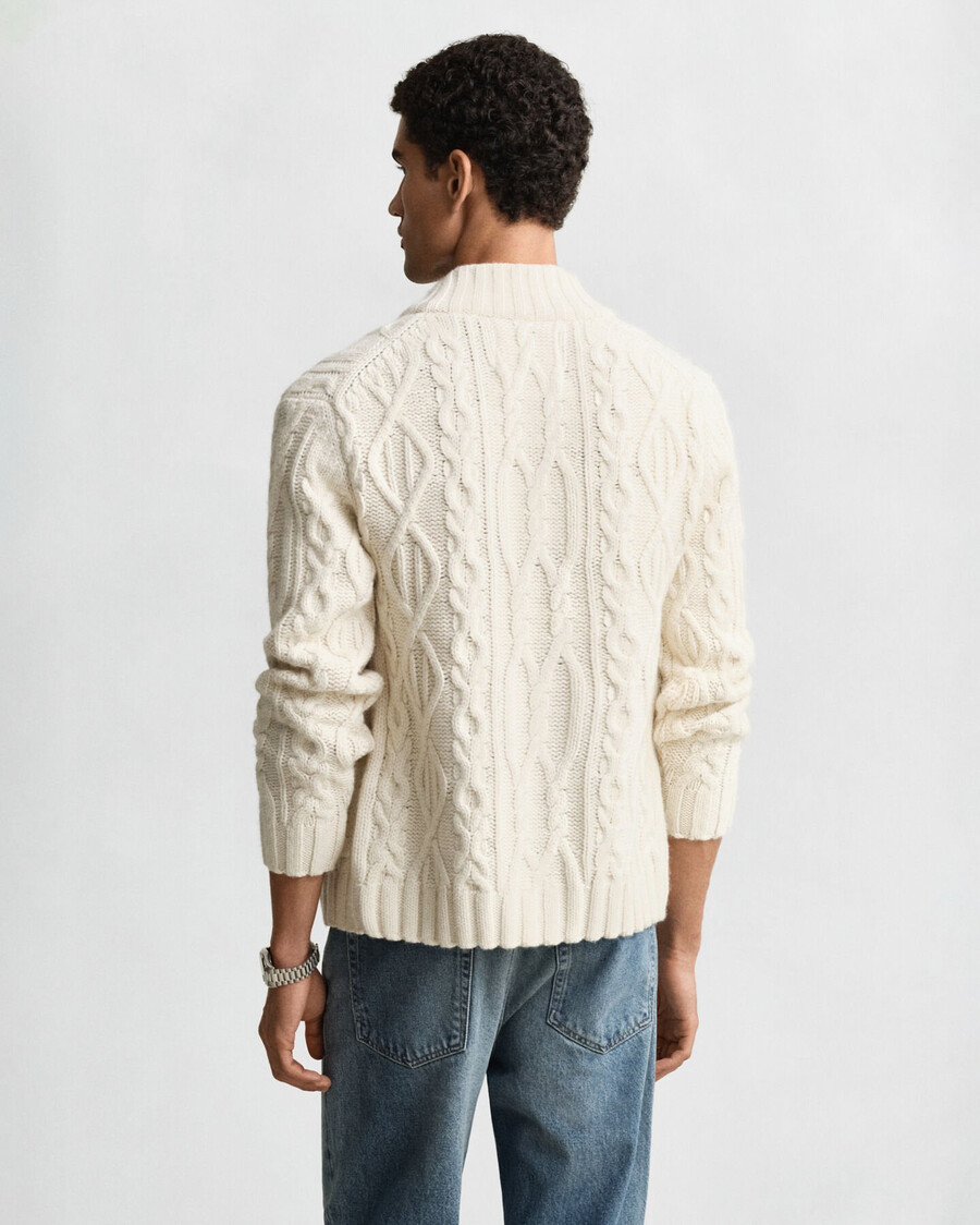 cable knit cardigan - cream
