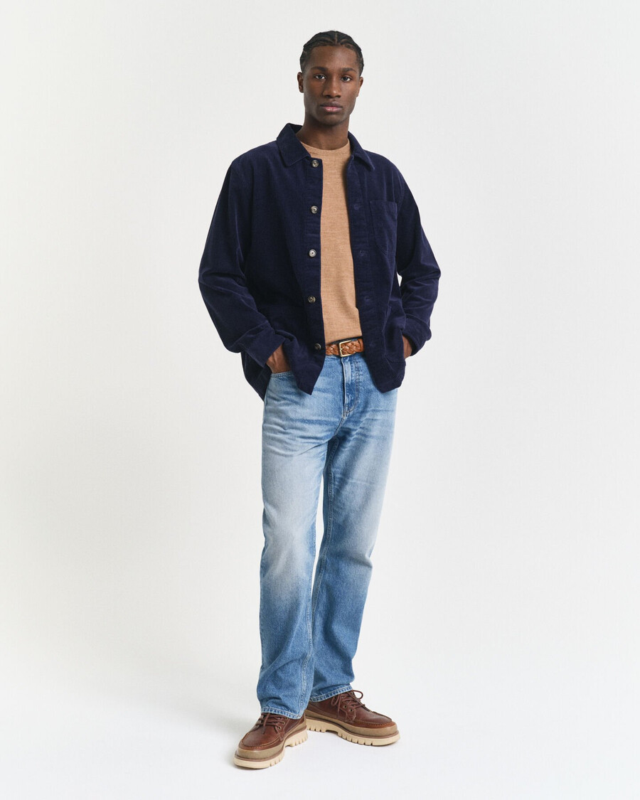 merino wool crew neck sweater - dk sand melange