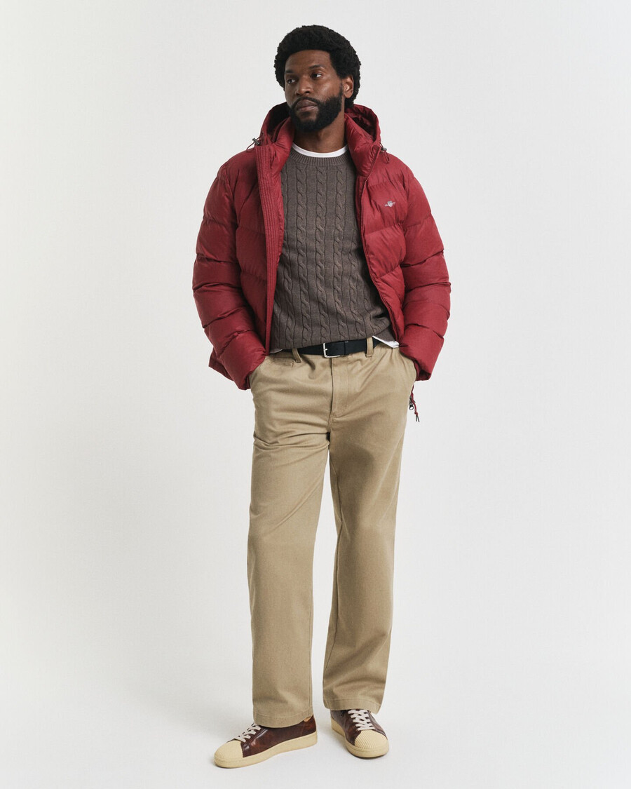 cotton cable knit crew neck sweater - seawood melange