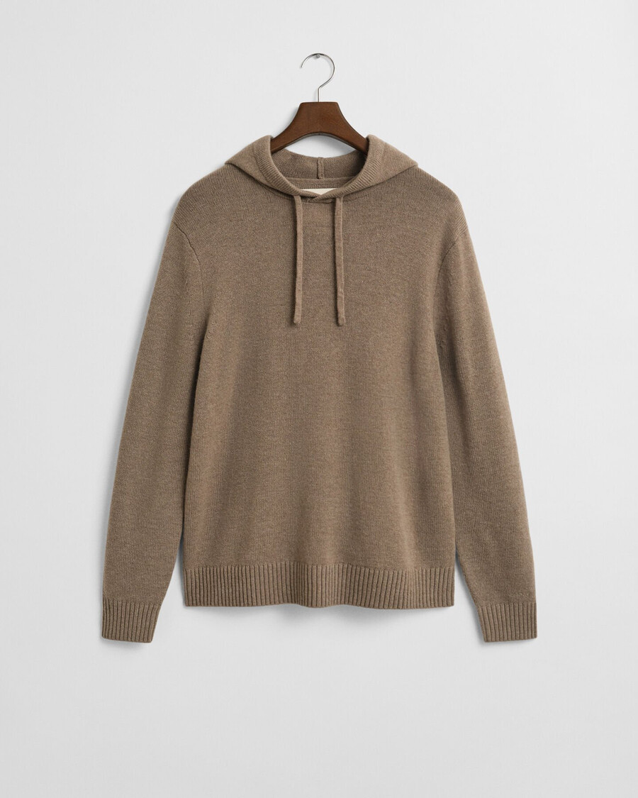 cashmere blend hoodie - dk sand melange