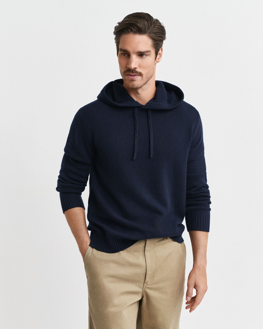 cashmere blend hoodie - evening blue