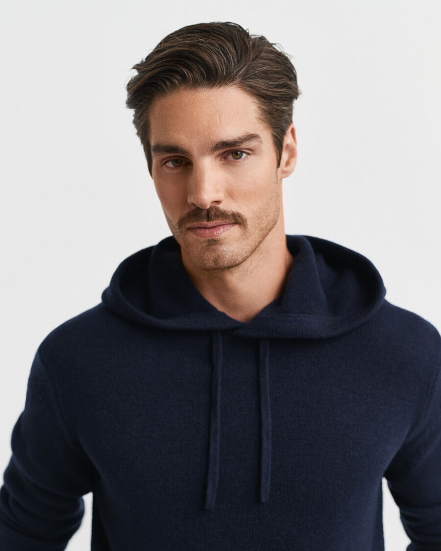 cashmere blend hoodie - evening blue