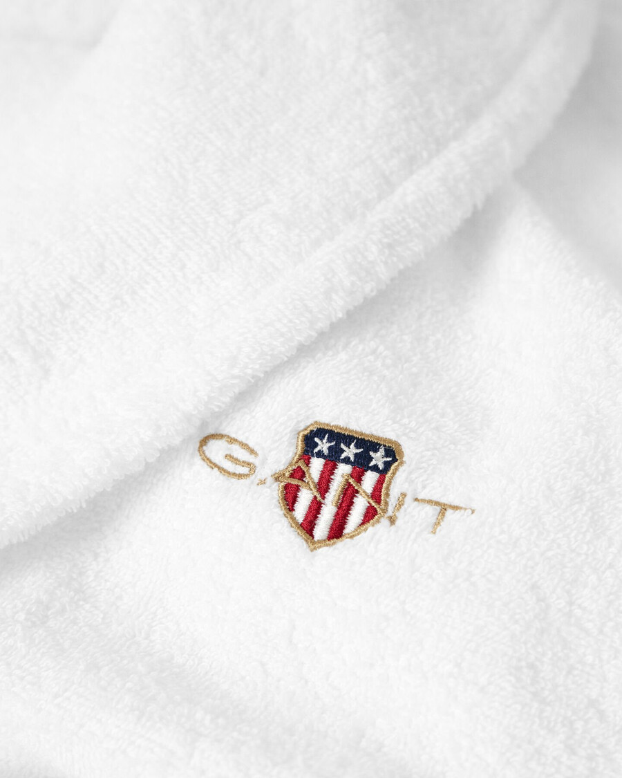 archive shield terry cloth robe - white