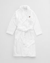 archive shield terry cloth robe - white