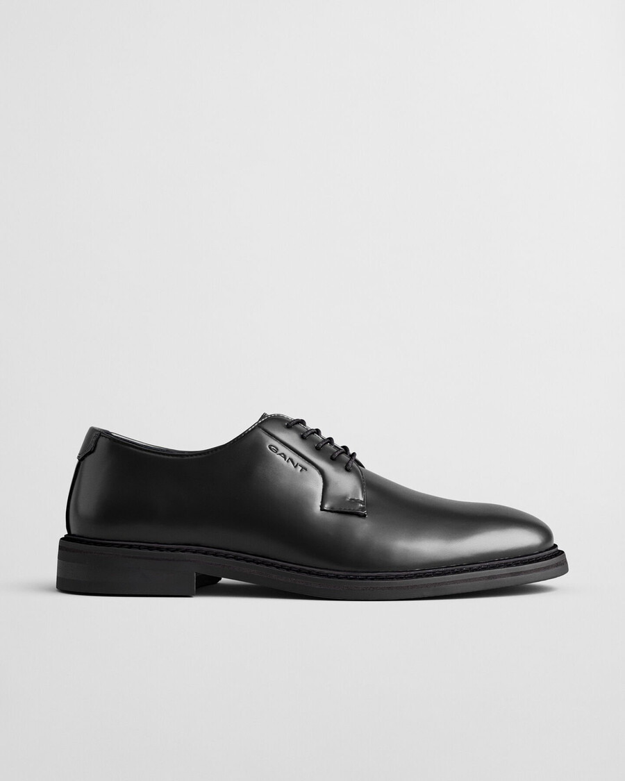 bidford leather derby shoes - black