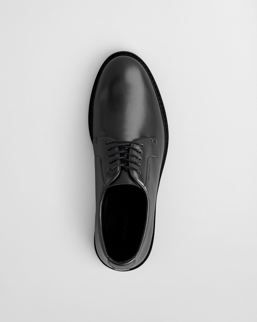 bidford leather derby shoes - black