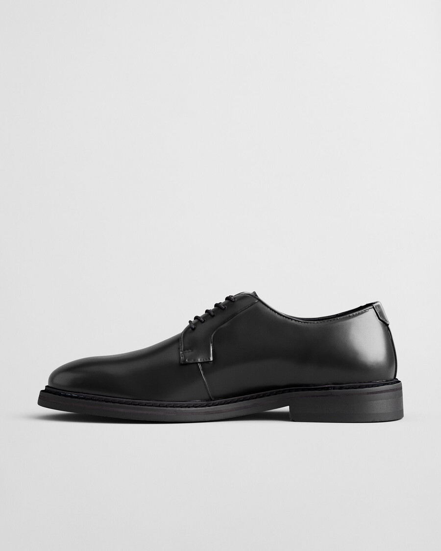 bidford leather derby shoes - black
