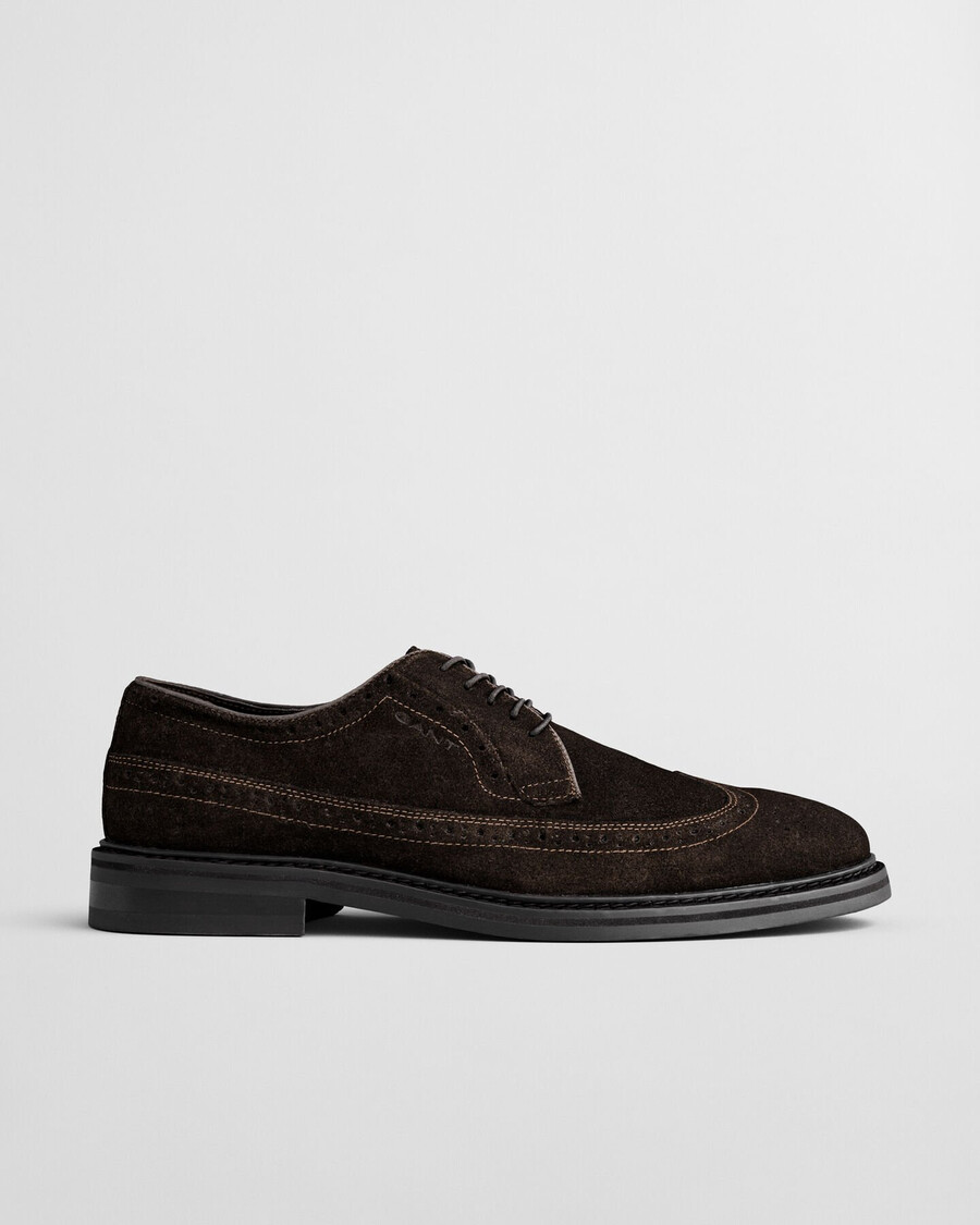bidford suede derby shoes - deep brown