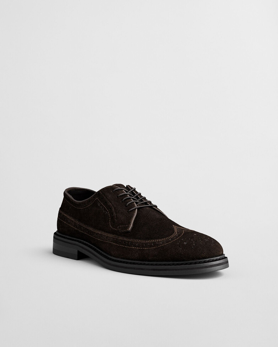 bidford suede derby shoes - deep brown