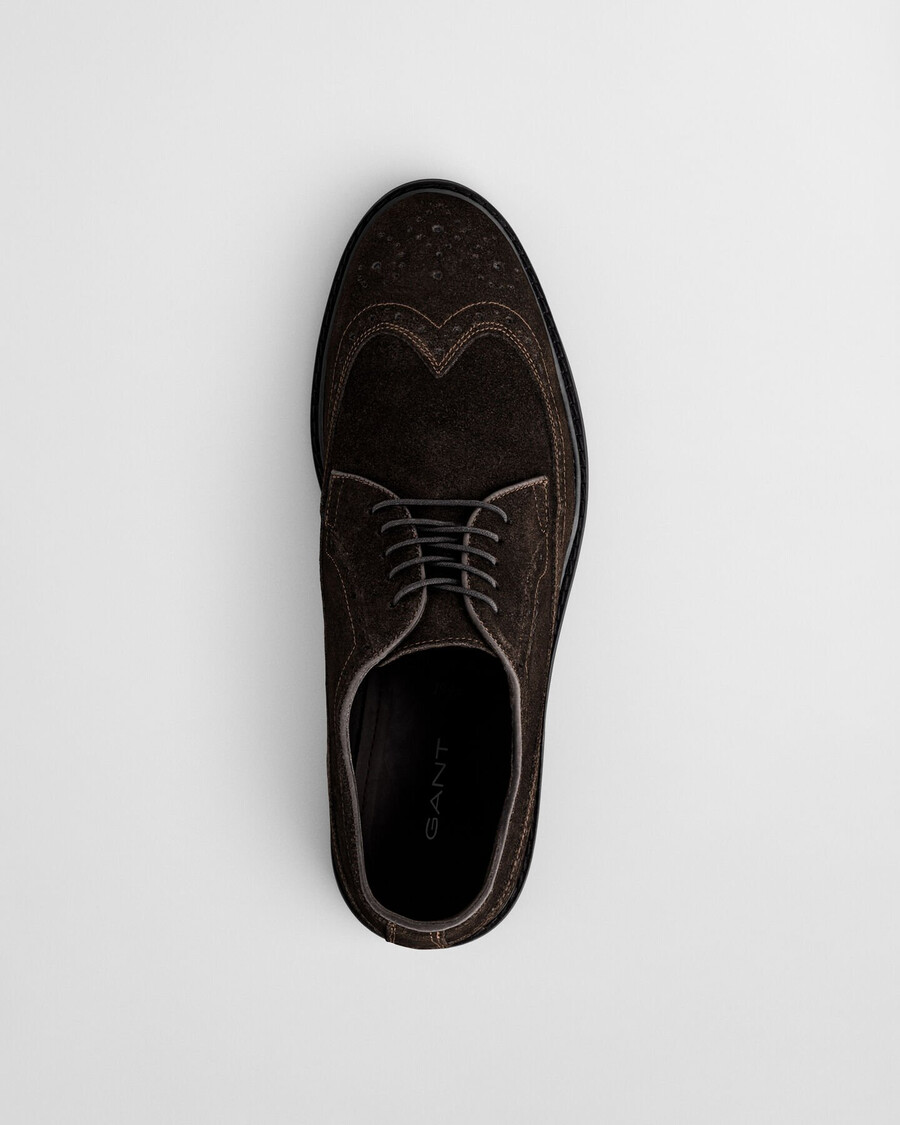 bidford suede derby shoes - deep brown