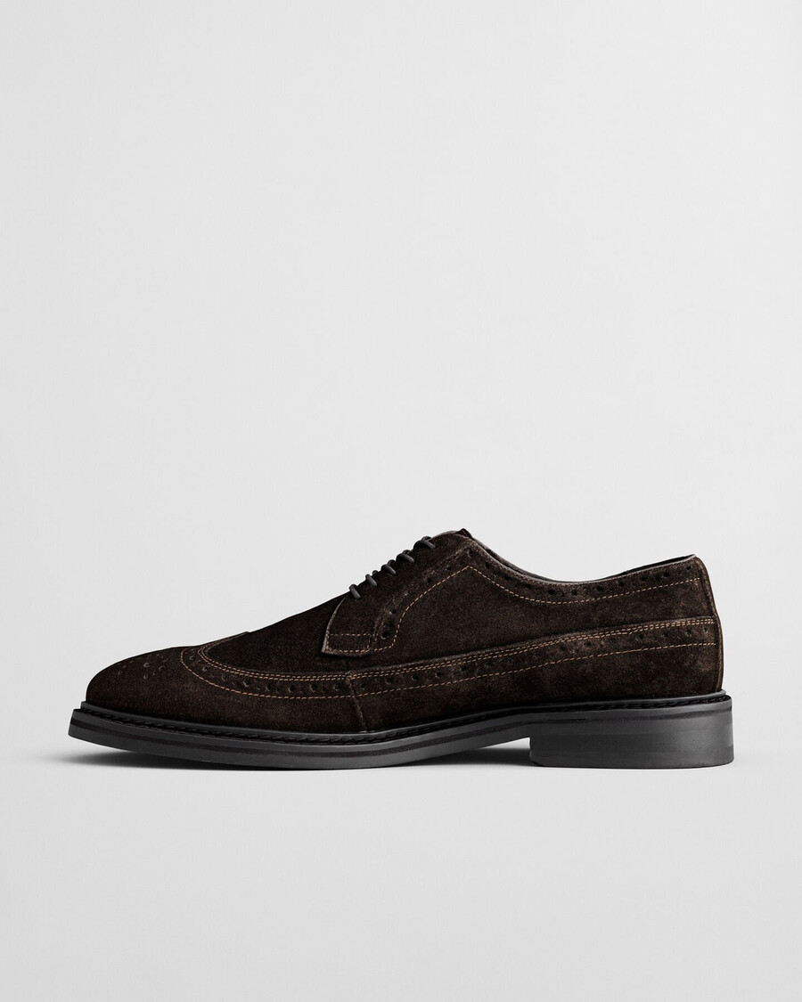 bidford suede derby shoes - deep brown