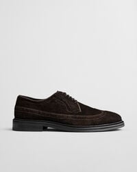 bidford suede derby shoes - deep brown