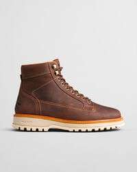 clafton leather laceup boots - whiskey brown