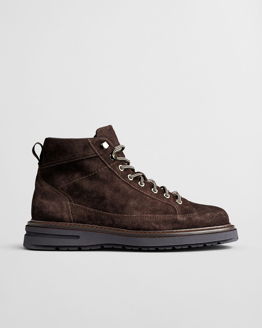 hillprep mid suede boots - deep brown