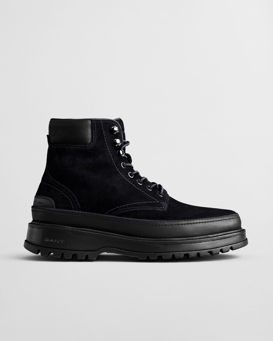 clafton suede laceup boots - black