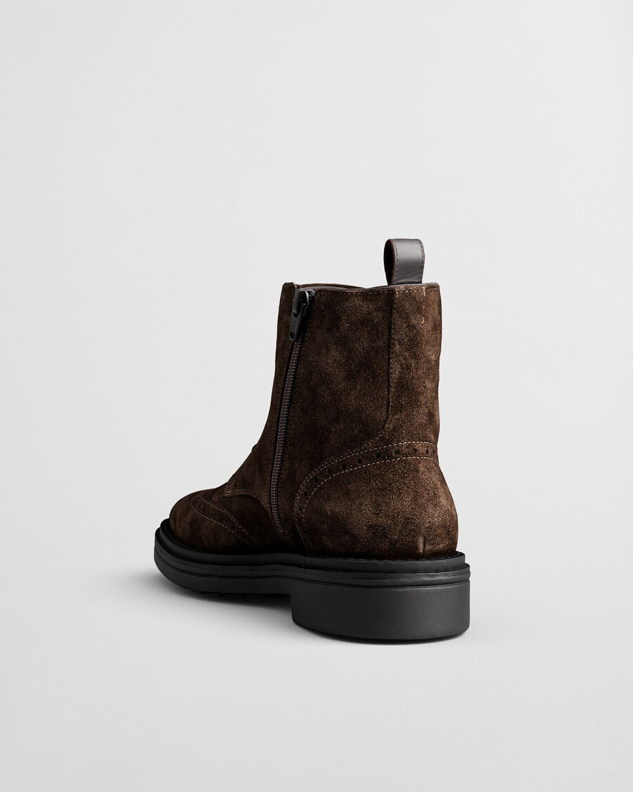 boggar suede brogue laceup boots - dark brown