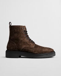 boggar suede brogue laceup boots - dark brown