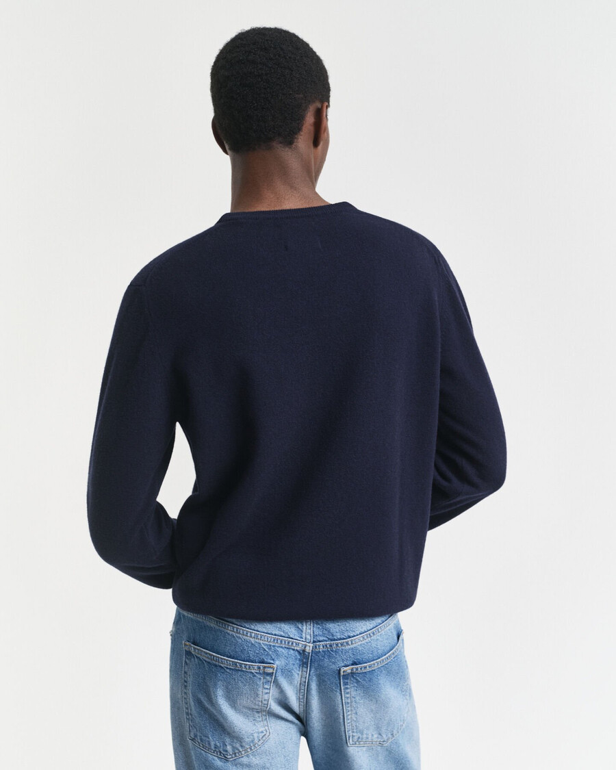 superfine lambswool crew neck sweater - marine