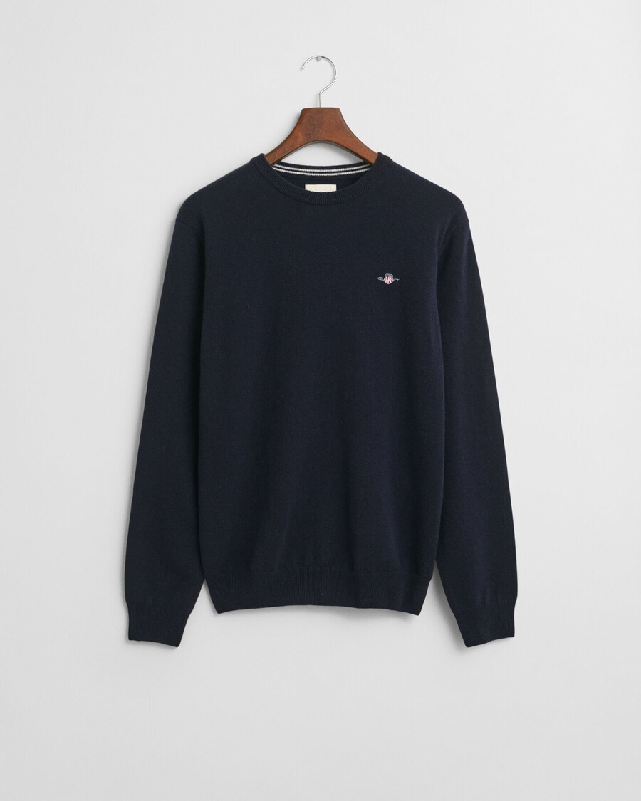 superfine lambswool crew neck sweater - marine