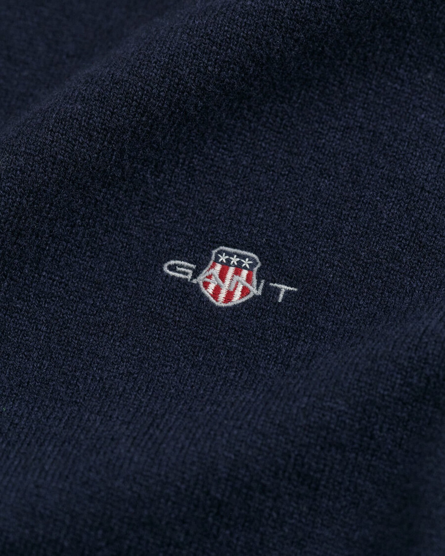 superfine lambswool crew neck sweater - marine