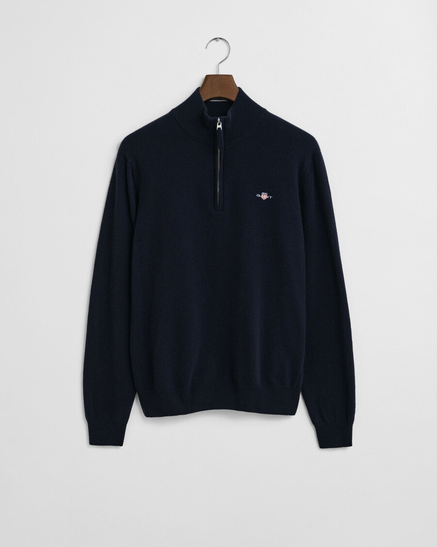 superfine lambswool halfzip sweater - marine
