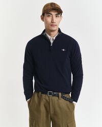 superfine lambswool halfzip sweater - marine