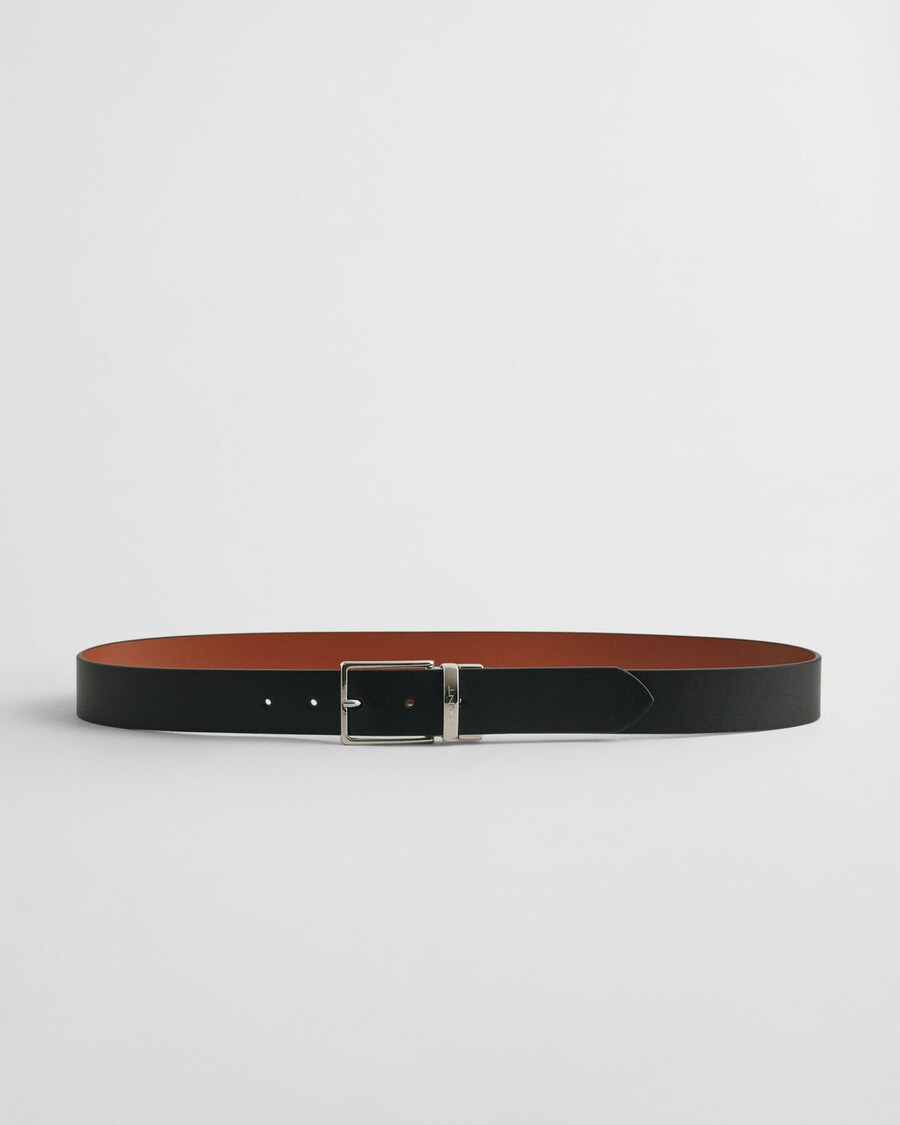 reversible leather belt - black