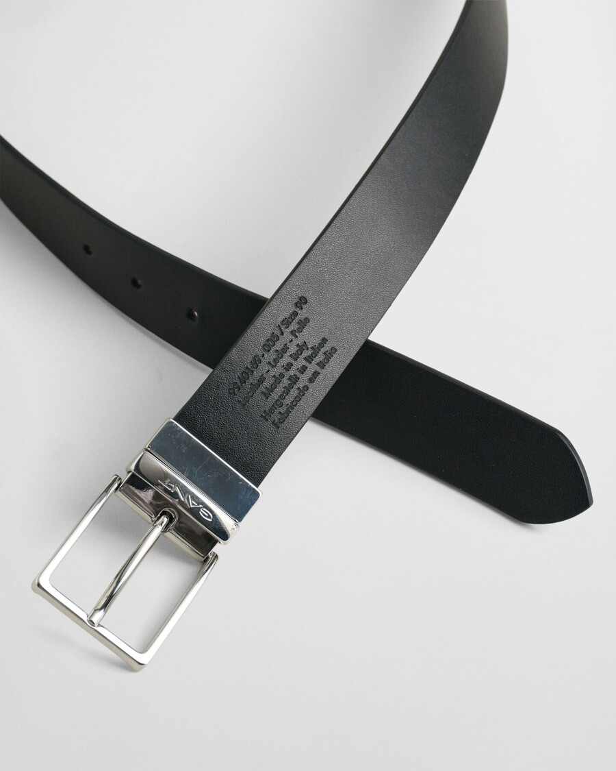 reversible leather belt - black