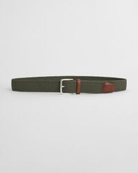 braided elastic belt - dark sage