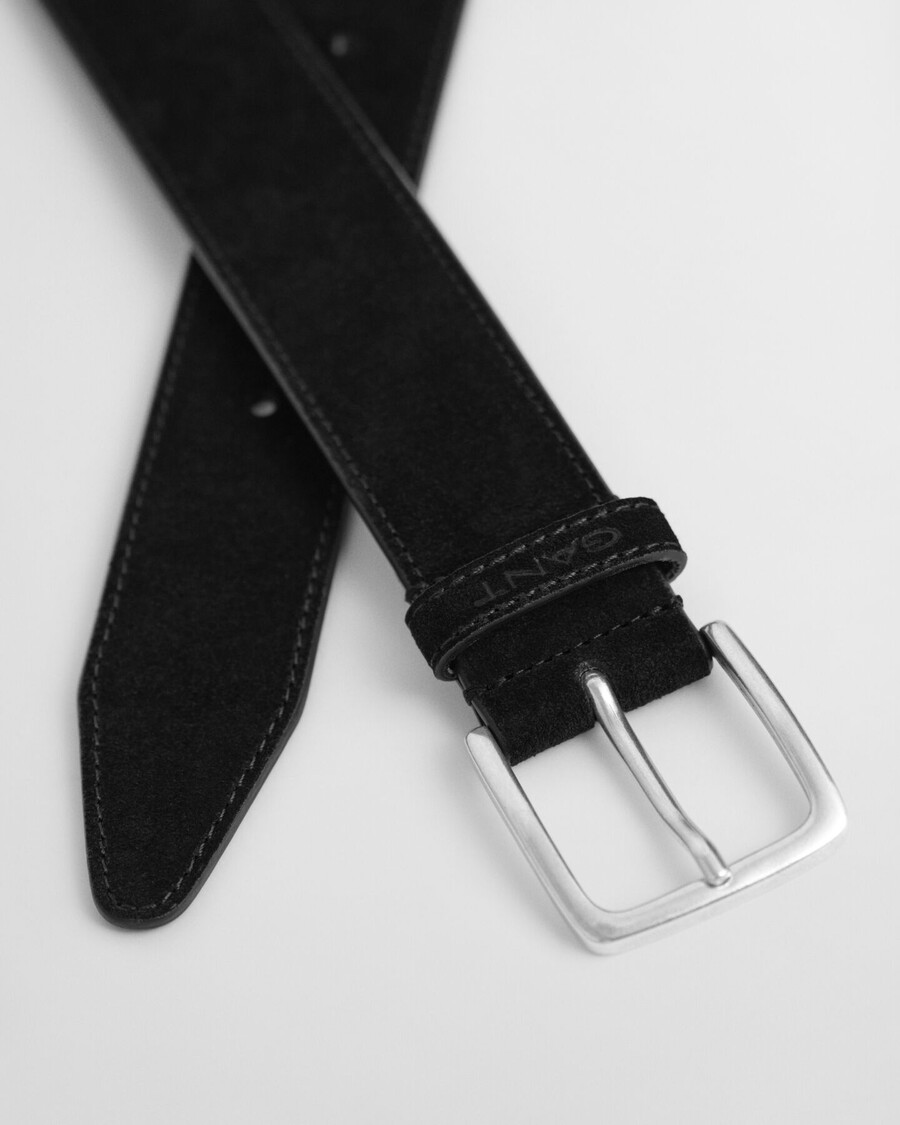 classic suede belt - black