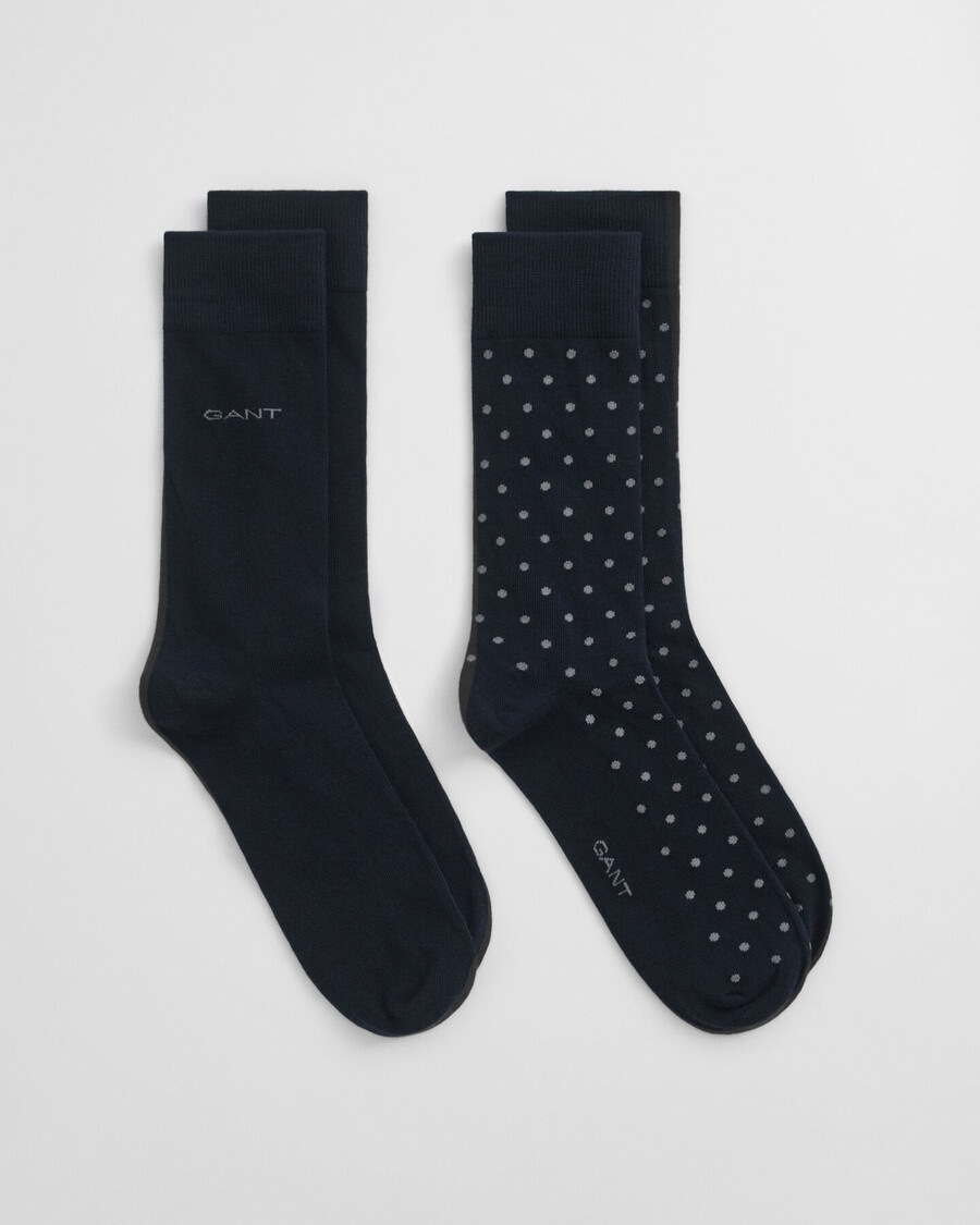 2pack dot solid socks - navy