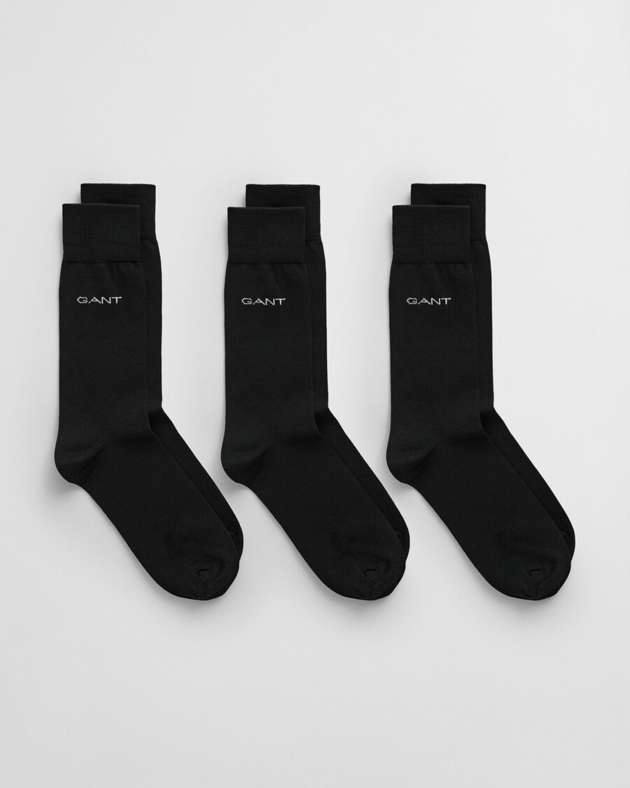 3pack mercerized cotton socks - black