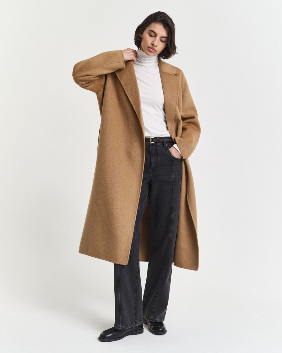 lightweight cotton turtleneck top - eggshell