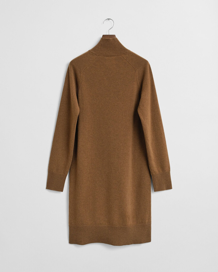 knitted superfine lambswool dress - warm khaki