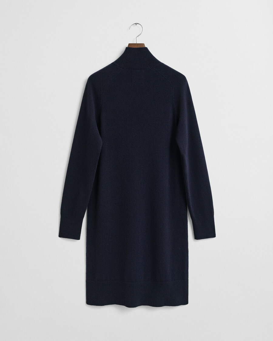 knitted superfine lambswool dress - evening blue