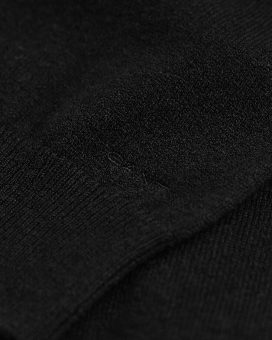 knitted superfine lambswool dress - black