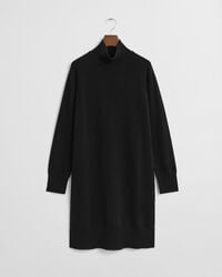 knitted superfine lambswool dress - black