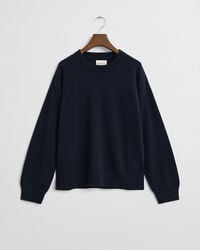 superfine lambswool crew neck sweater - evening blue
