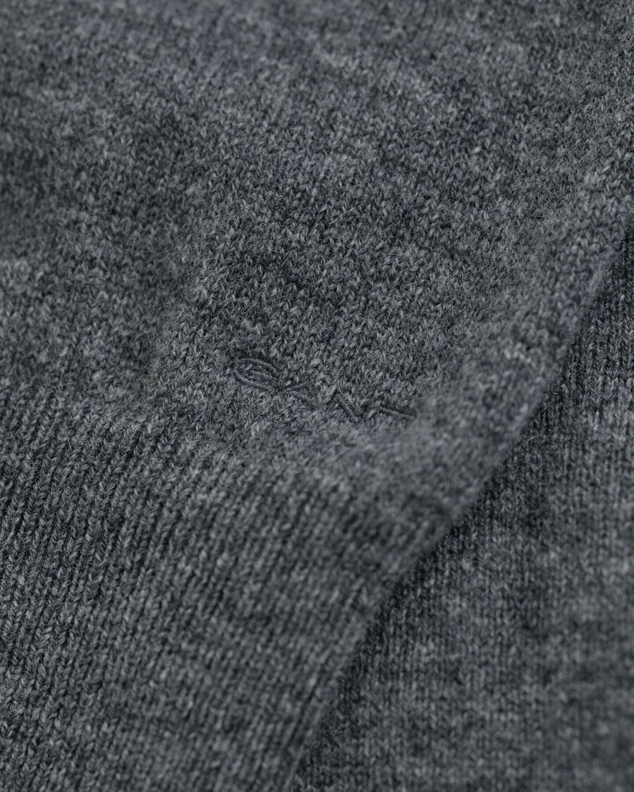 superfine lambswool crew neck sweater - charcoal melange
