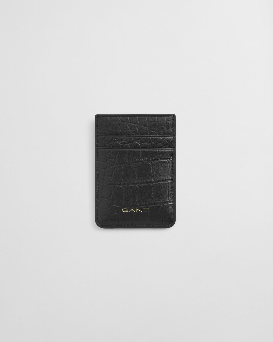 croco card holder - black