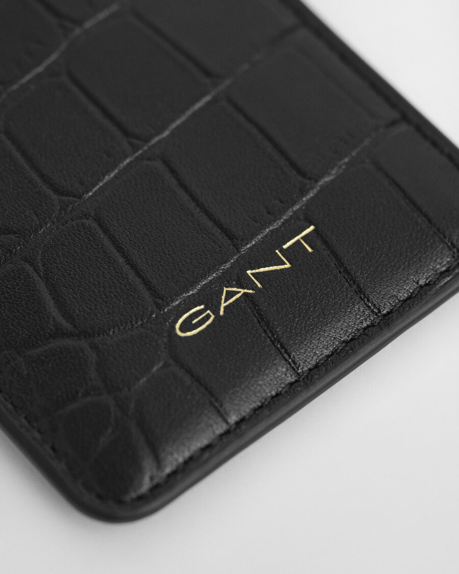 croco card holder - black