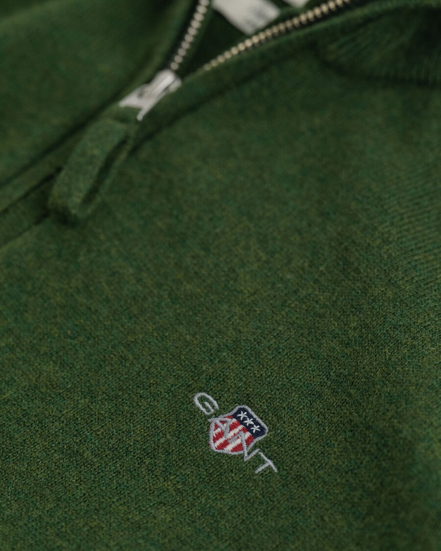 superfine lambswool halfzip sweater - moss green