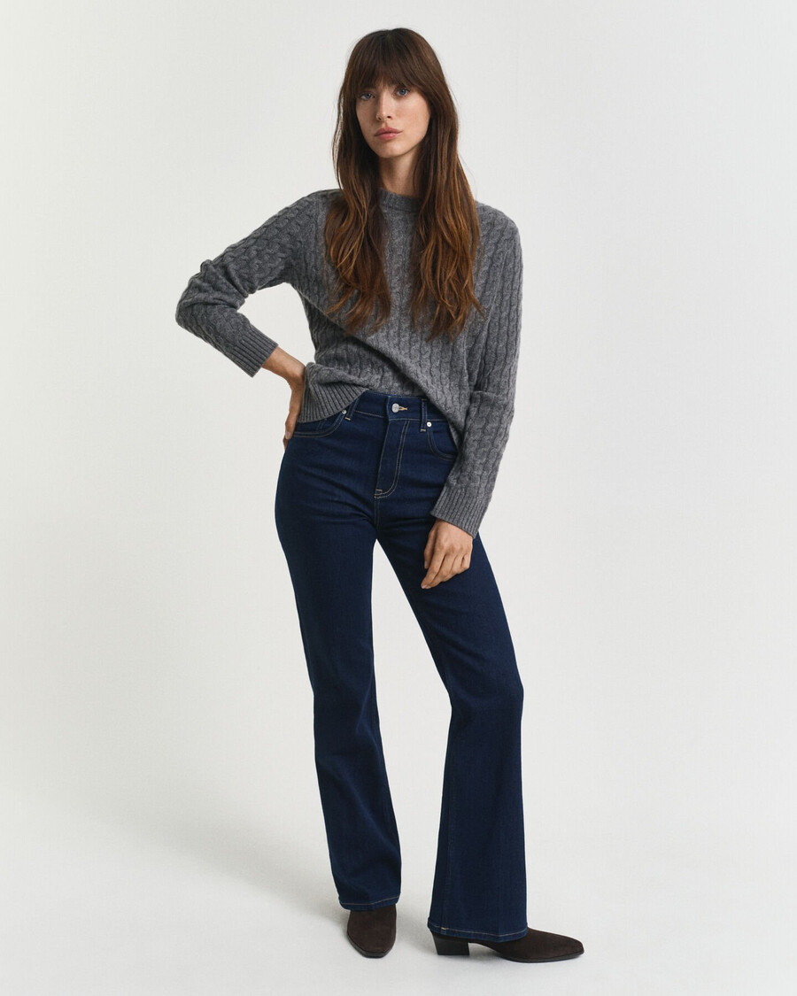 slim fit flared jeans - dark blue