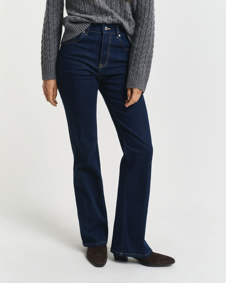 slim fit flared jeans - dark blue