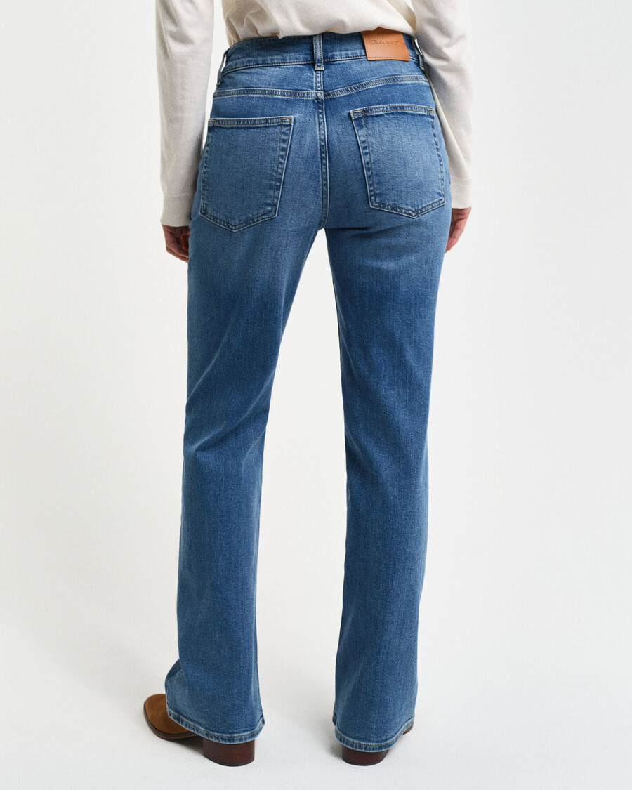 slim fit flared jeans - mid blue archive