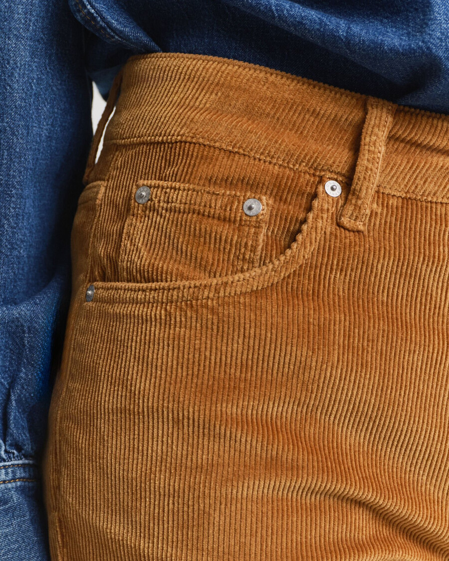 flared corduroy jeans - whiskey brown