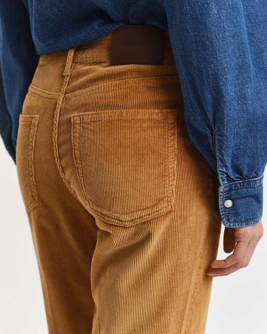 flared corduroy jeans - whiskey brown